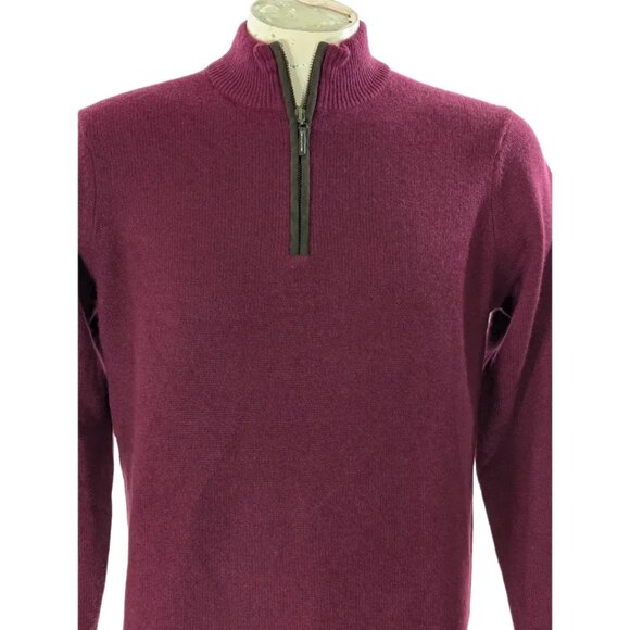 L McLaughin 1/4 Zip Cashmere Sweater SZ M NWT $448 - Picture 2 of 5